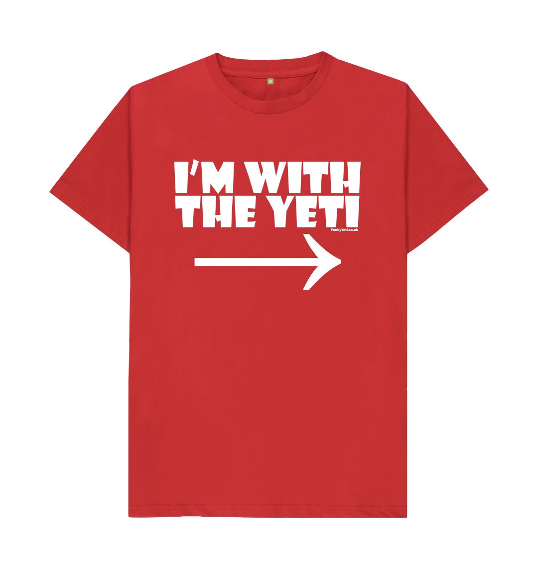 Red Funky Yeti Men's Tee - I'm With The Yeti
