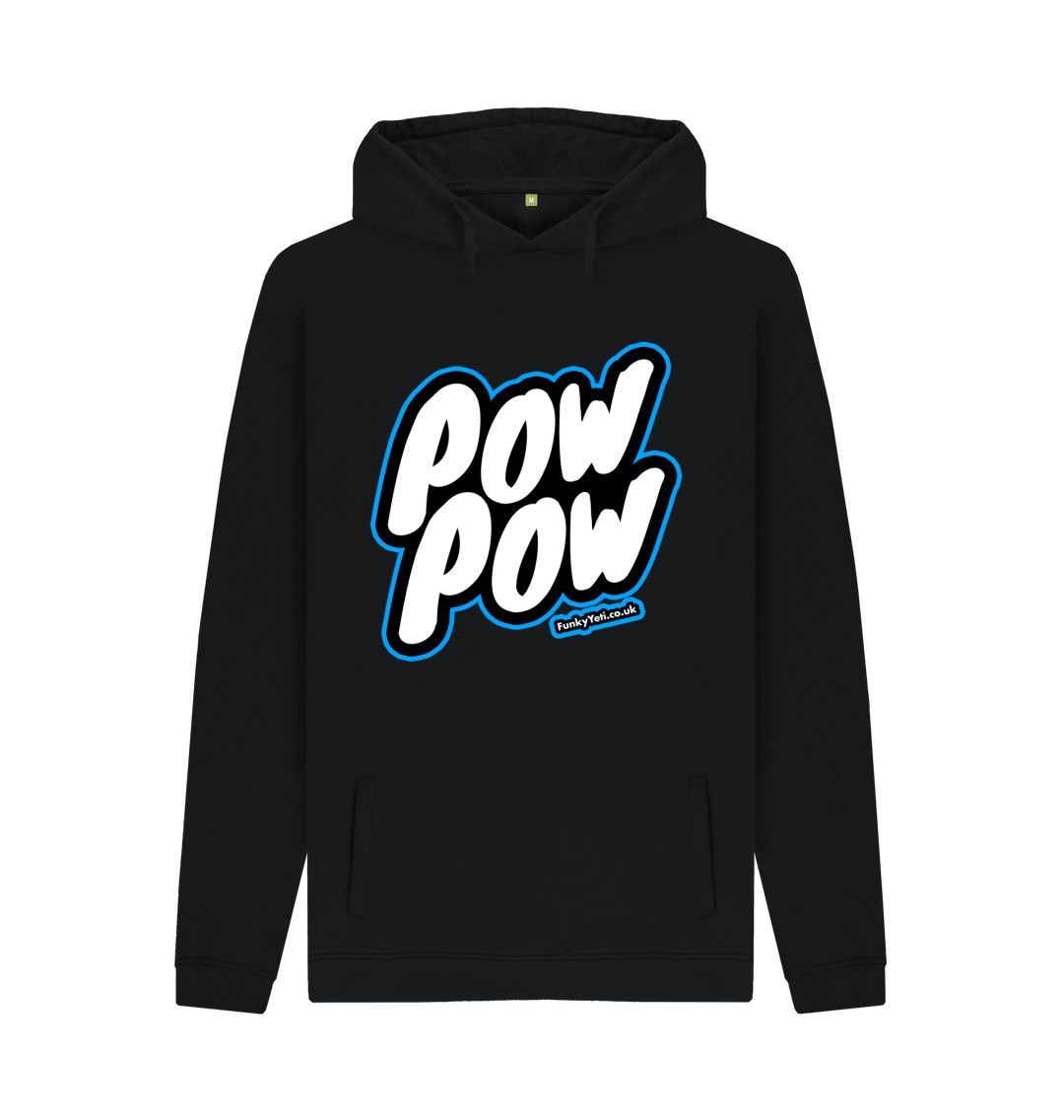 Black Men's Pow Pow Organic Pullover Hoodie - Blue