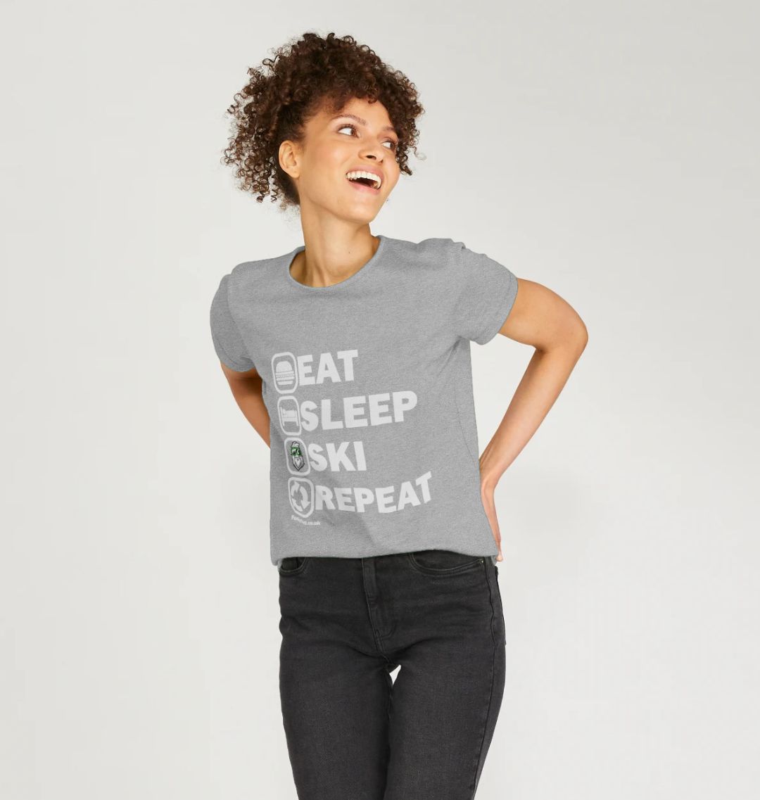 Women's Eat Sleep Ski Repeat Organic Tee