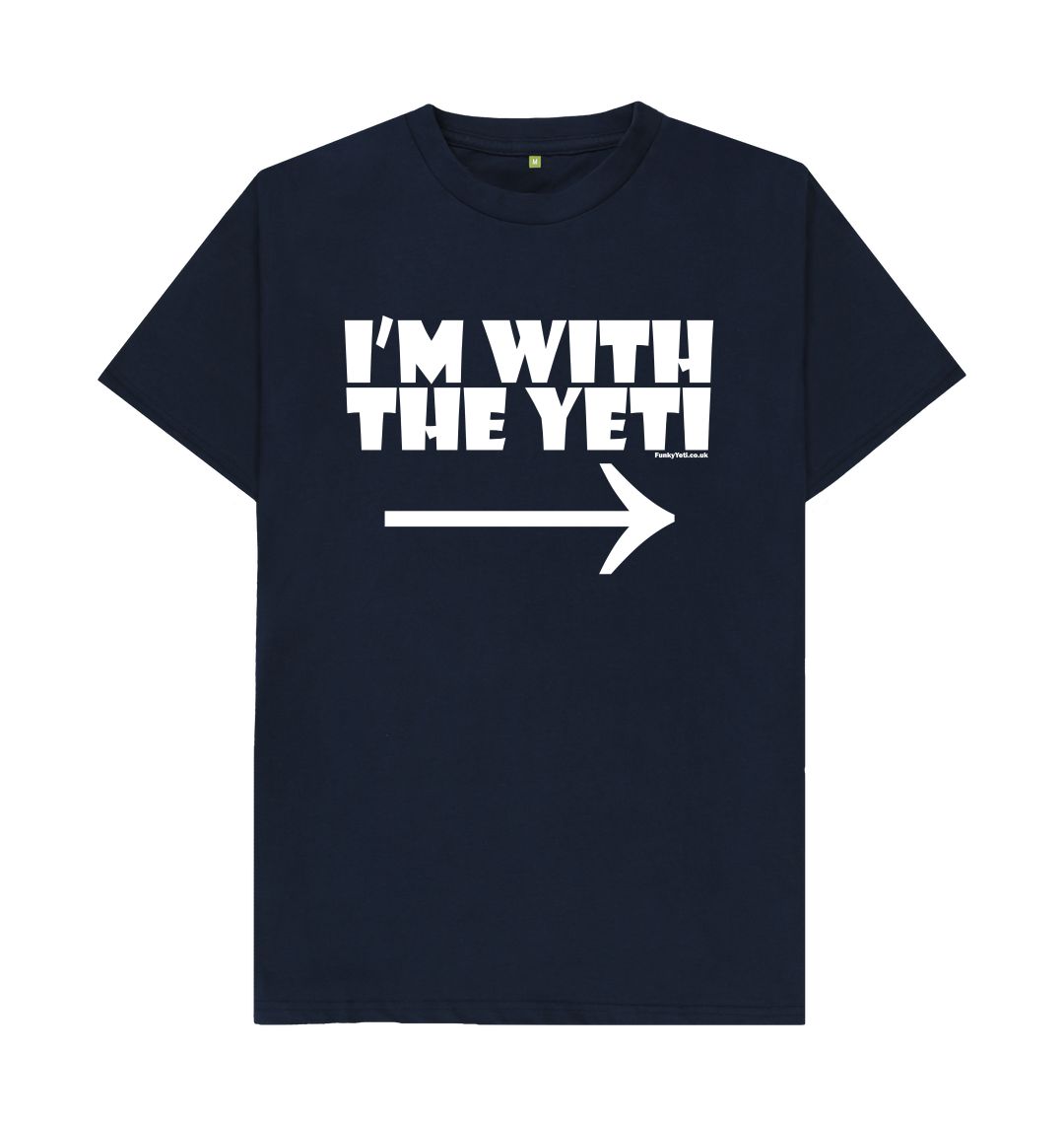 Navy Blue Funky Yeti Men's Tee - I'm With The Yeti