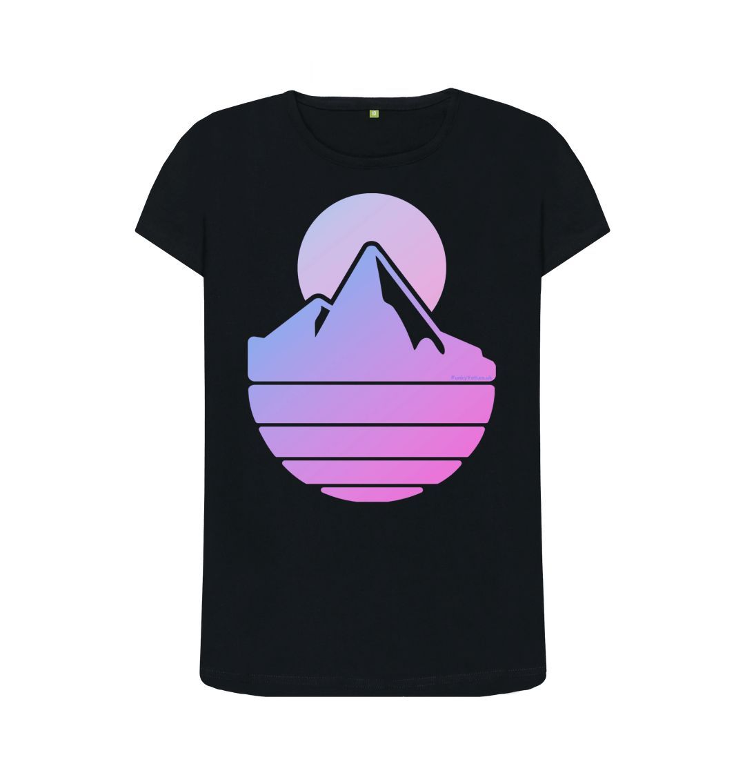 Black Women's Majestic Mountain Organic Tee