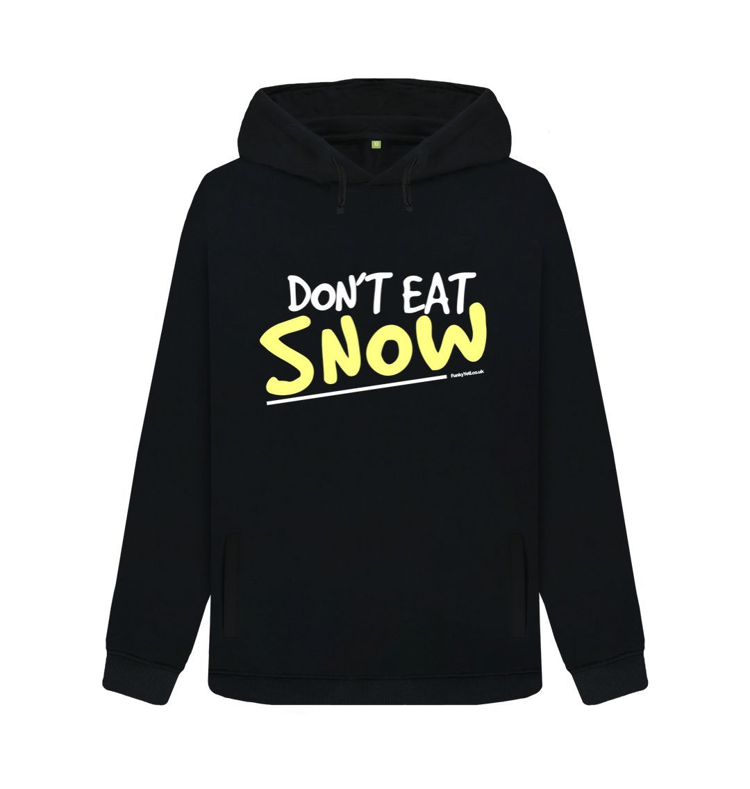 Black Women's Yellow Snow Organic Pullover Hoodie