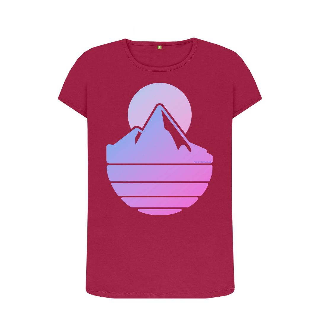 Cherry Women's Majestic Mountain Organic Tee