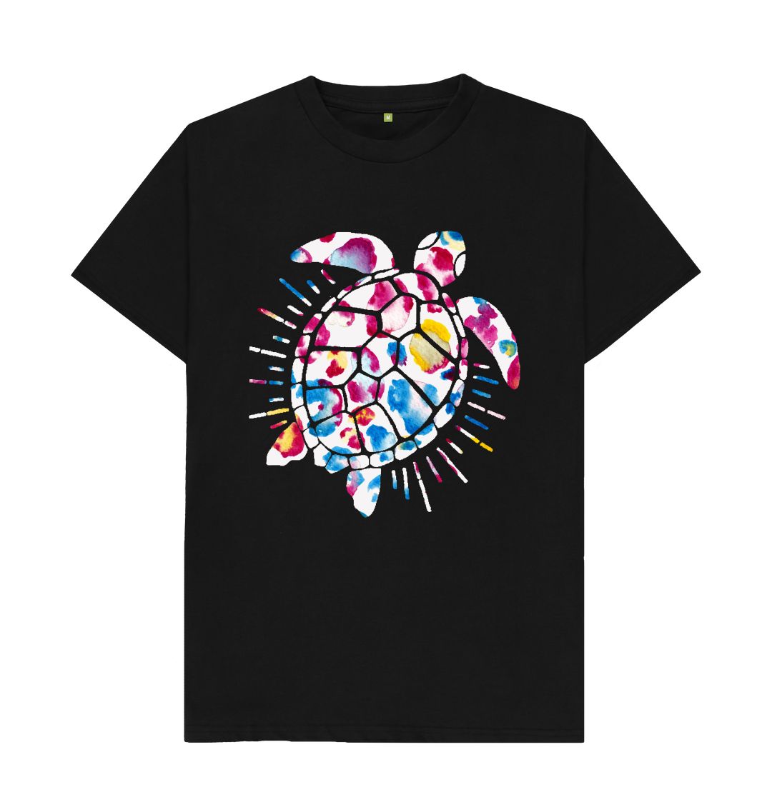 Black Men's Blotchy Turtle Organic Tee