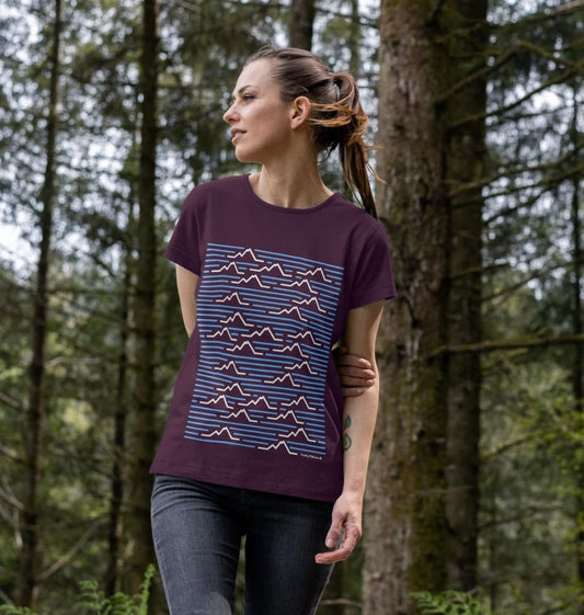 Women's Mountain Range Organic Tee - Sky Blue