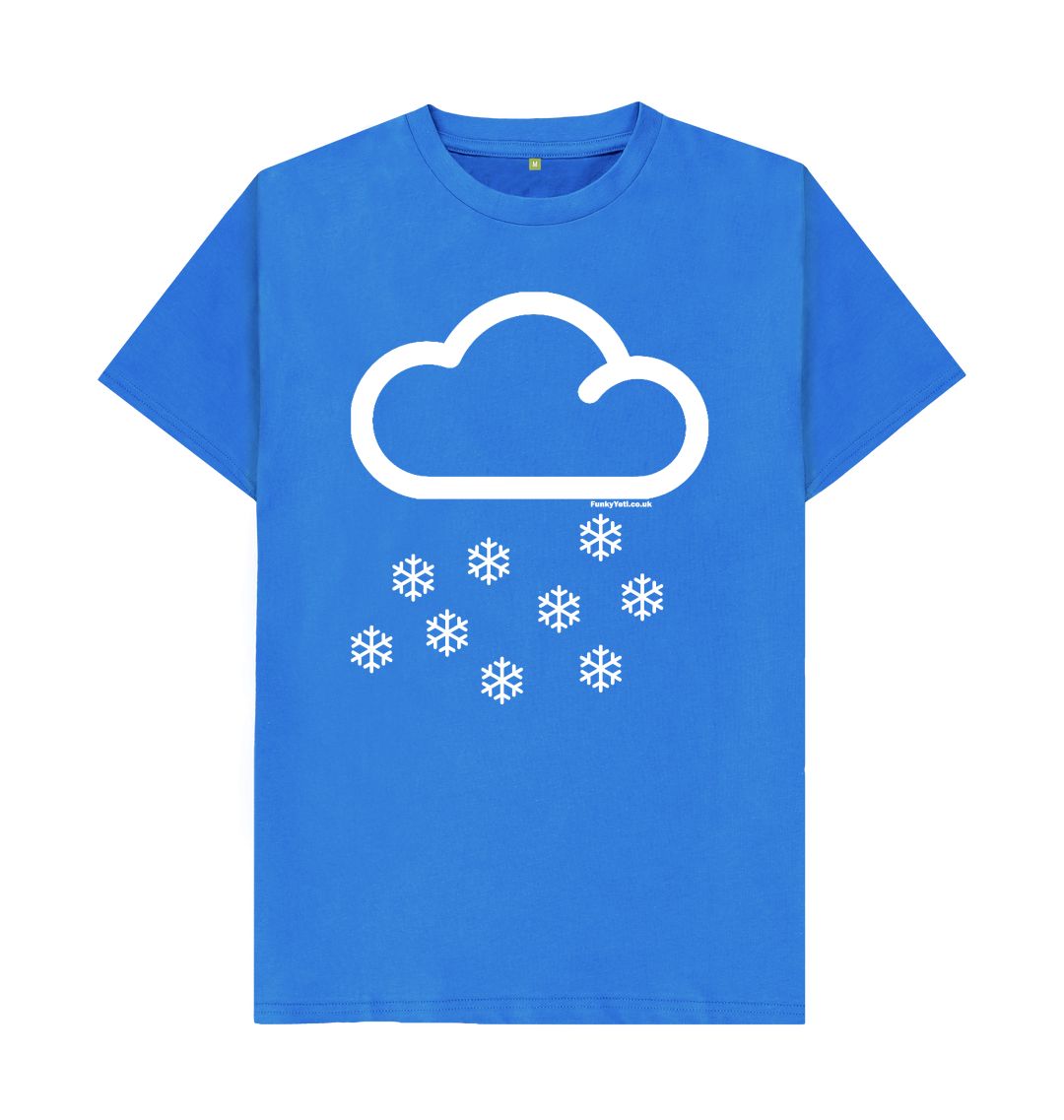 Bright Blue Funky Yeti Men's Tee - Snow Cloud