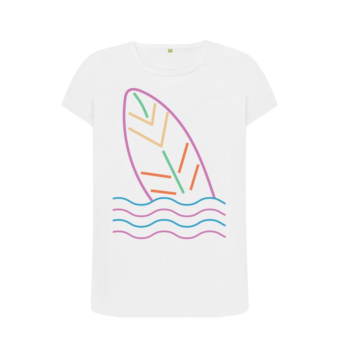White Women's Surf's Up Organic Tee