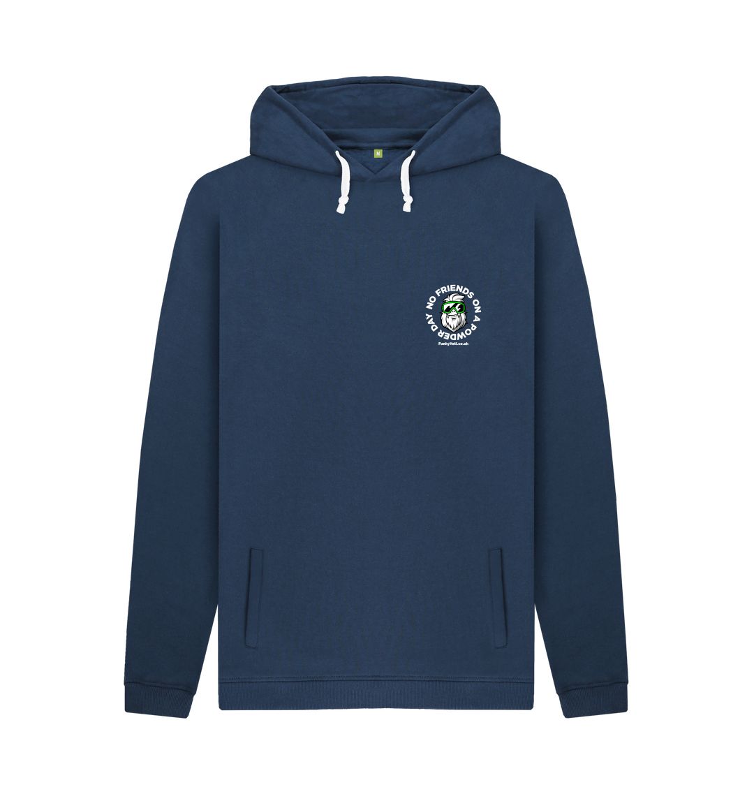 Navy Funky Yeti Men's Pullover Hoodie - No Friends On A Powder Day