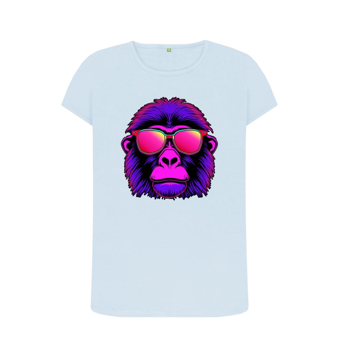 Sky Blue Women's Monkey Business Organic Tee