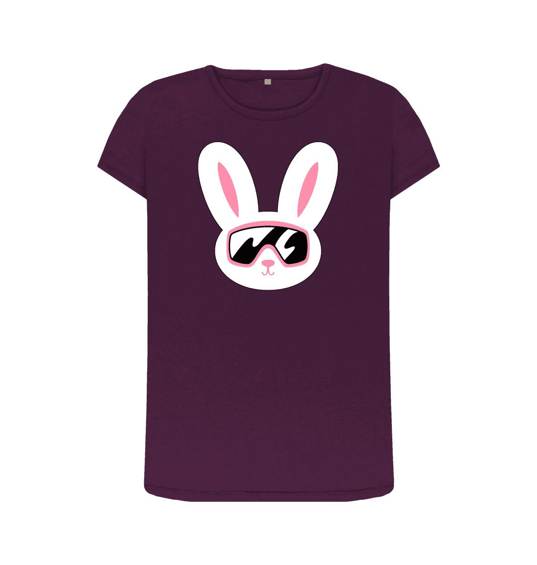 Purple Women's Ski Bunny Organic Tee