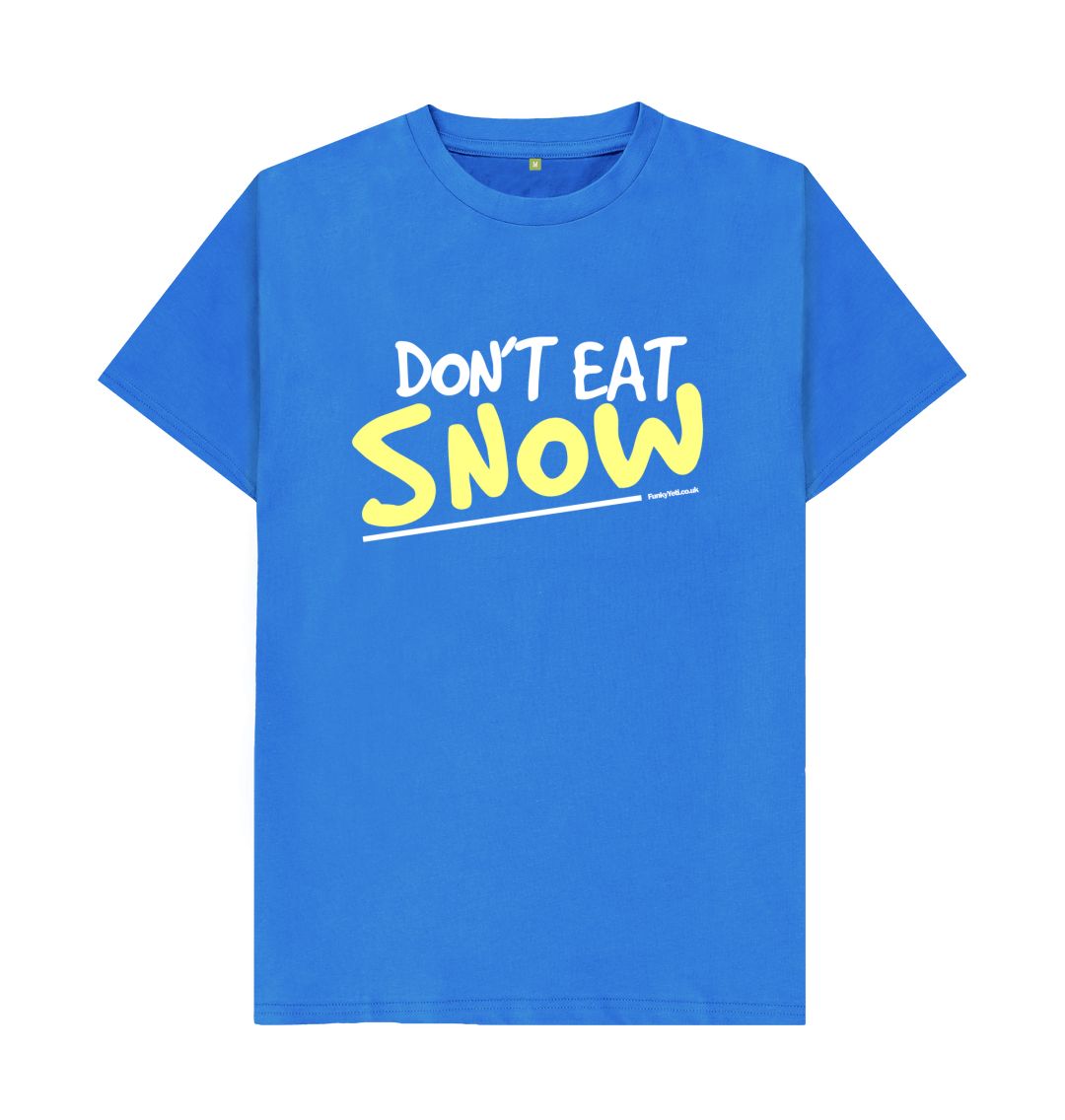Bright Blue Men's Yellow Snow Organic Tee