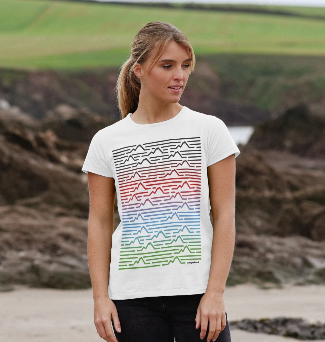 Women's Mountain Range Organic Tee - Piste Colours