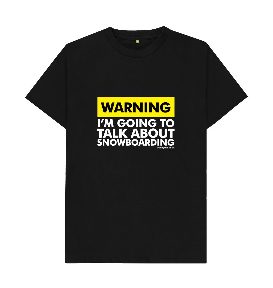 Black Funky Yeti Men's Tee - Warning, Snowboarder!