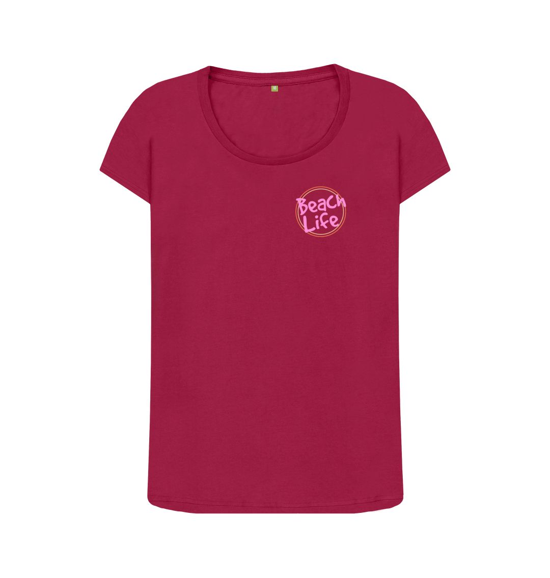 Cherry Women's Beach Life Organic Scoop Neck Tee