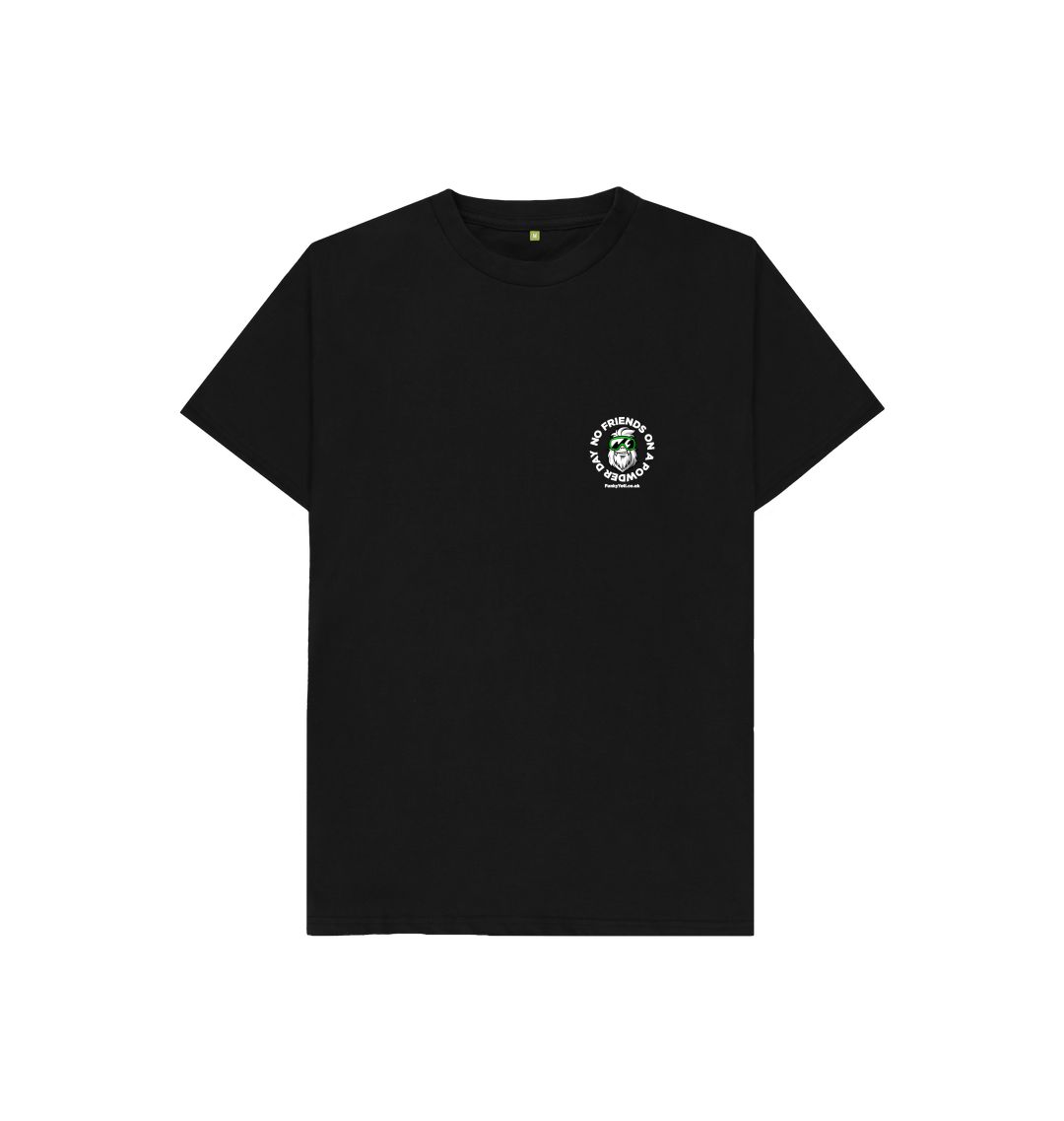 Black Funky Yeti Kids Tee - No Friends On A Powder Day