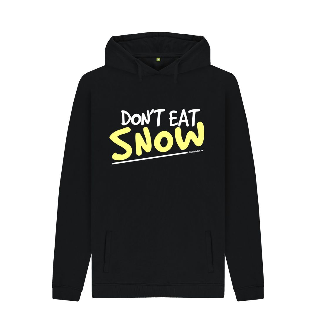 Black Men's Yellow Snow Organic Pullover Hoodie