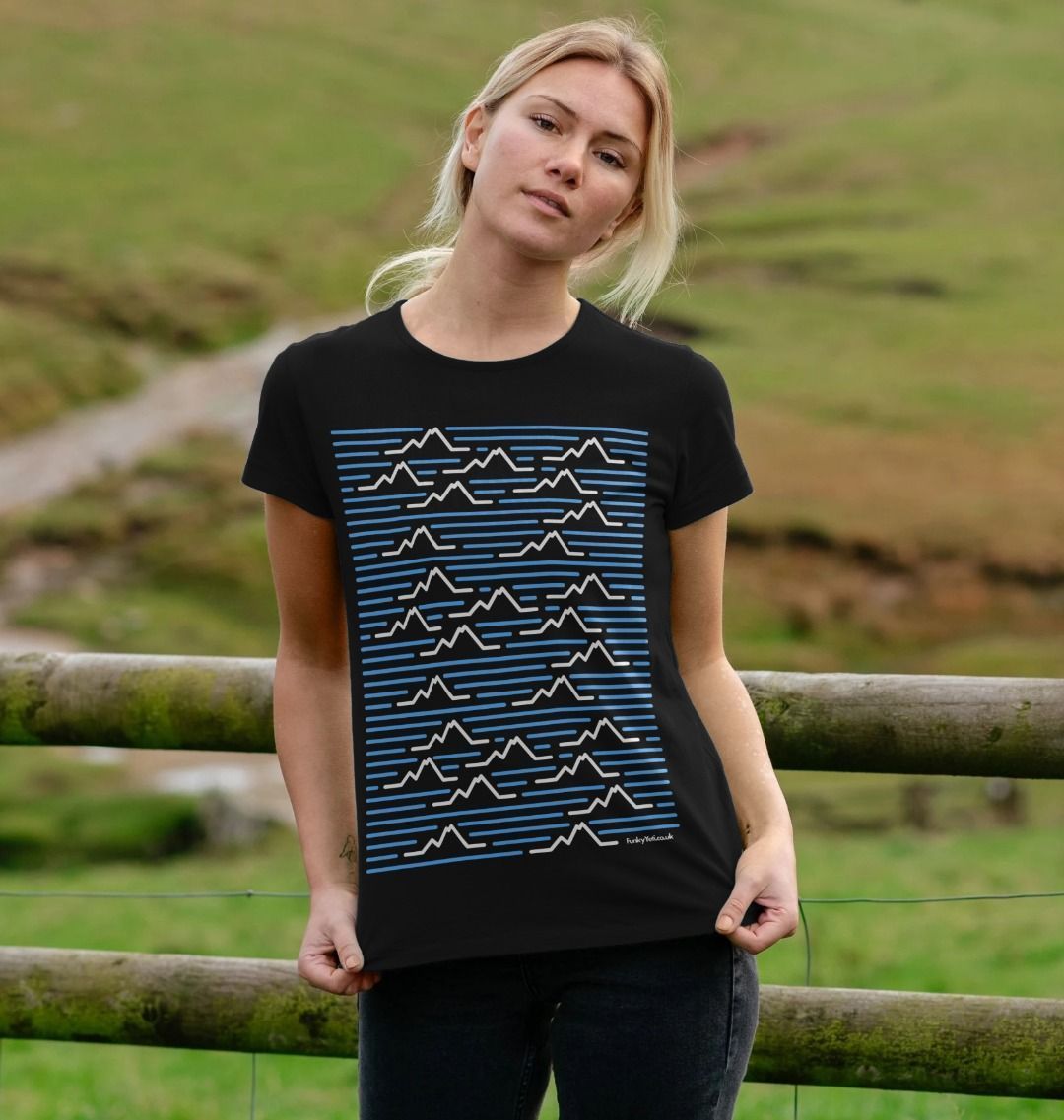 Women's Mountain Range Organic Tee - Sky Blue