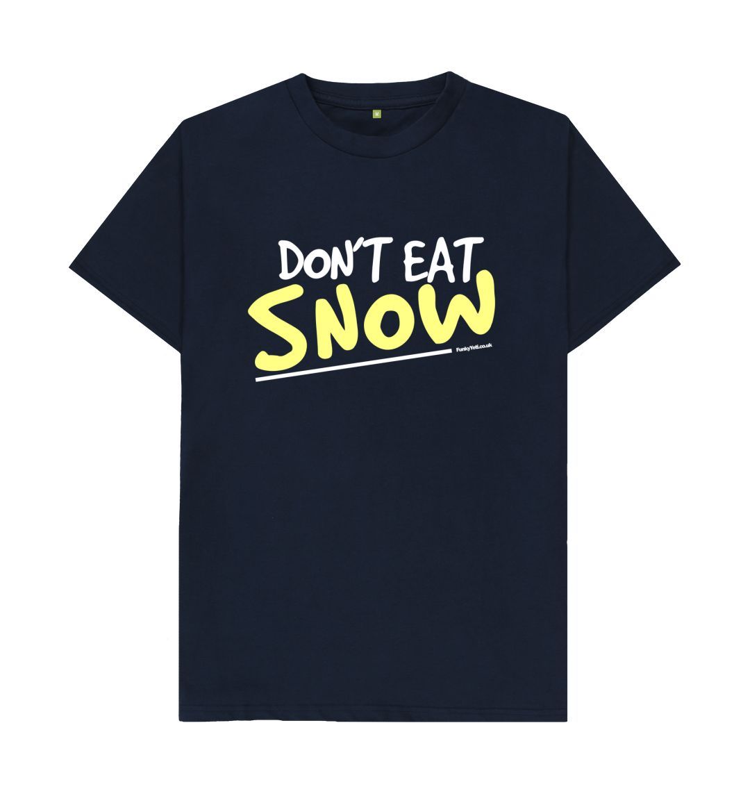 Navy Blue Men's Yellow Snow Organic Tee