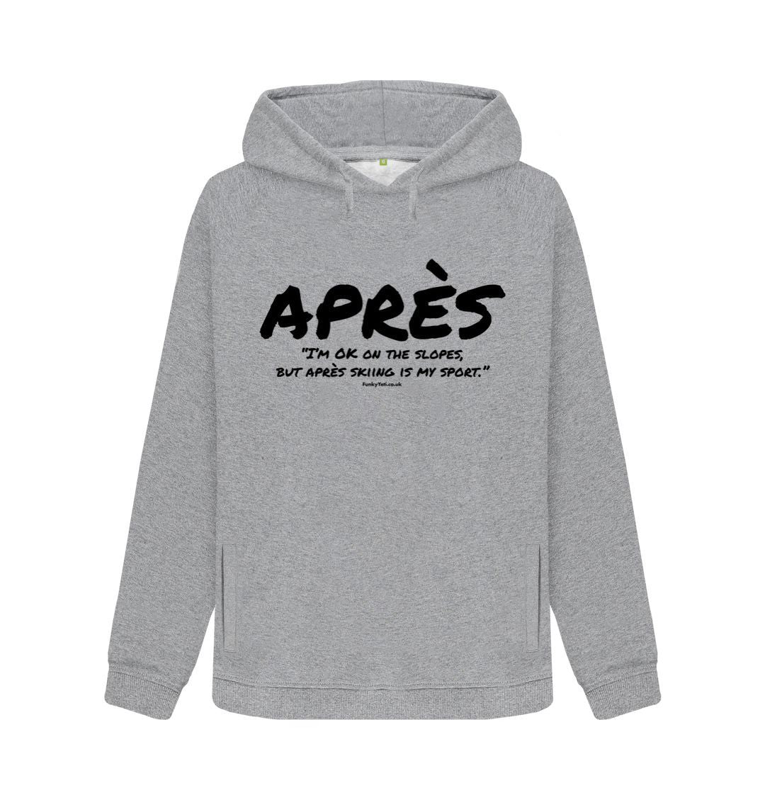 Light Heather Women's Apres Ski Organic Pullover Hoodie - Black