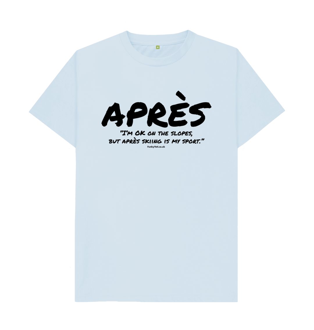 Sky Blue Men's Apres Ski Organic Tee - Black