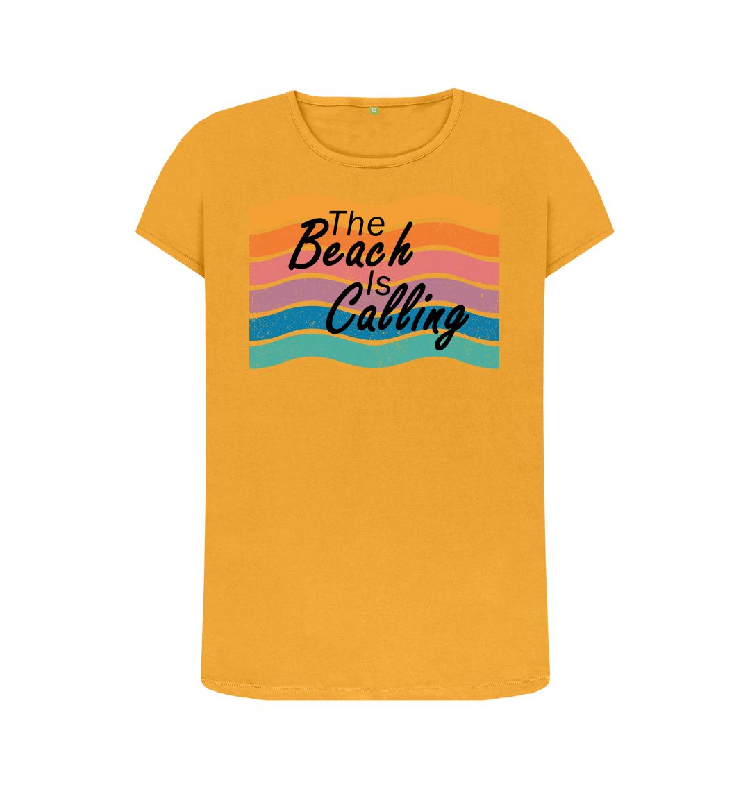 Mustard Women's The Beach Is Calling Organic Tee
