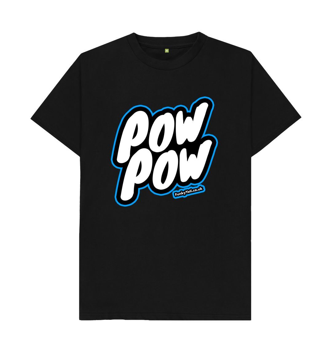 Black Men's Pow Pow Organic Tee - Blue