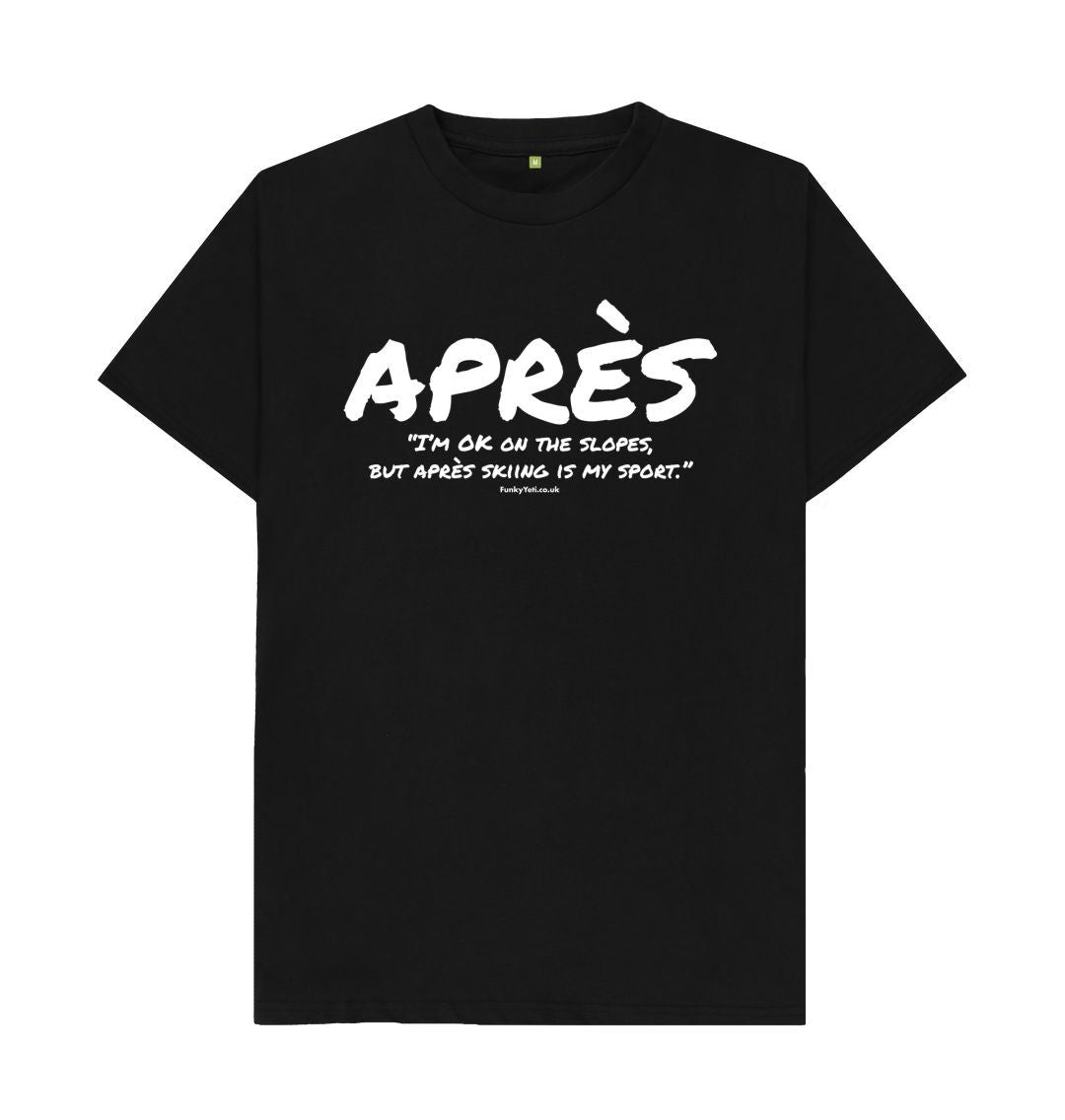 Black Men's Apres Ski Organic Tee - White