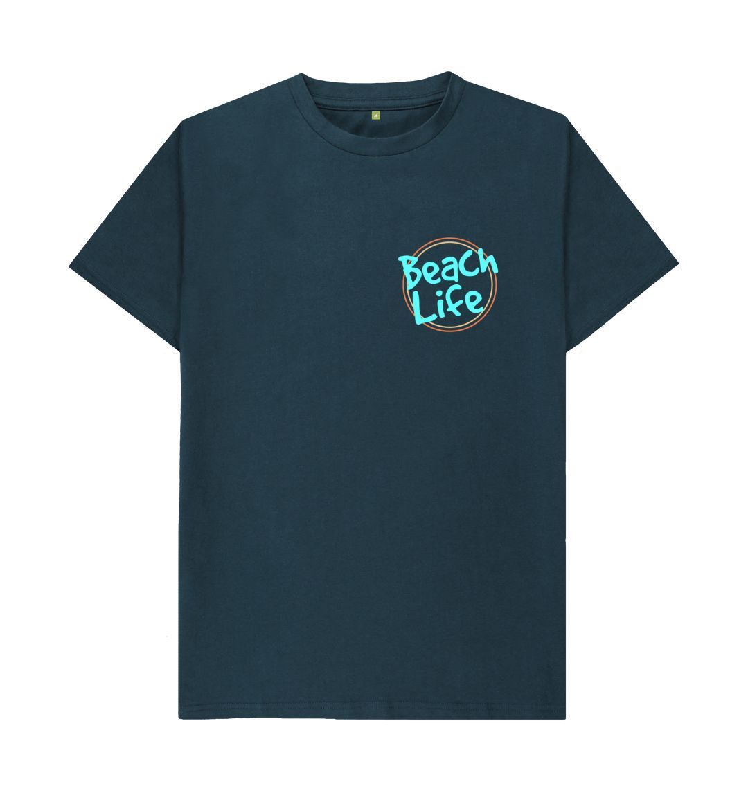 Denim Blue Men's Beach Life Organic Tee