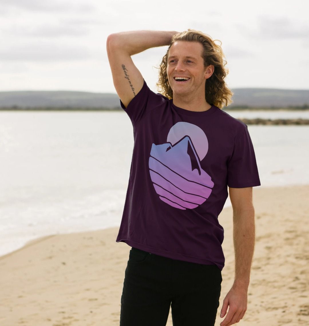 Purple Men's Majestic Mountain Organic Tee