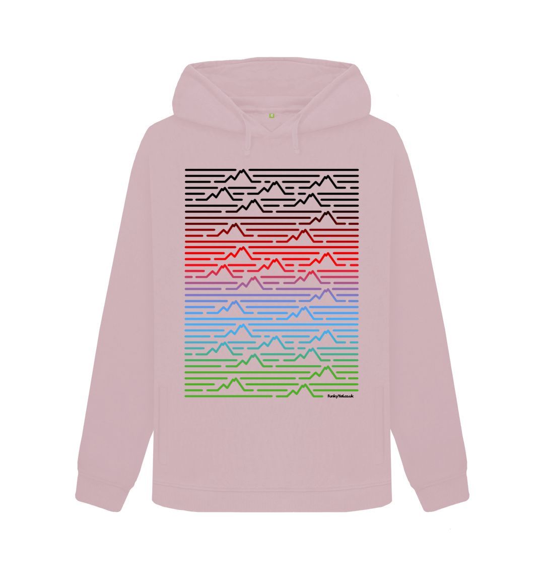 Mauve Women's Mountain Range Organic Pullover Hoodie - Piste Colours