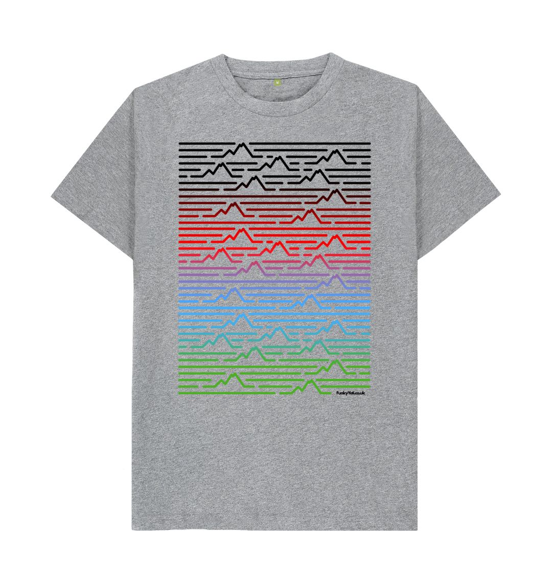 Athletic Grey Men's Mountain Range Organic Tee - Piste Colours