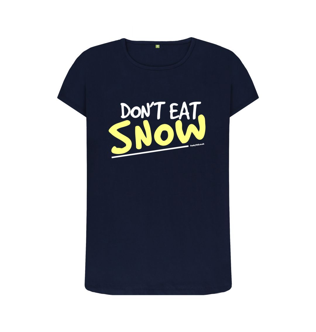Navy Blue Women's Yellow Snow Organic Tee