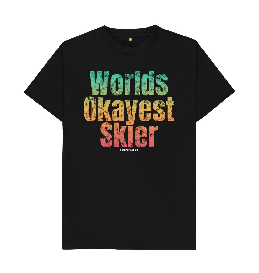 Black Funky Yeti Men's Tee - Worlds Okayest Skier