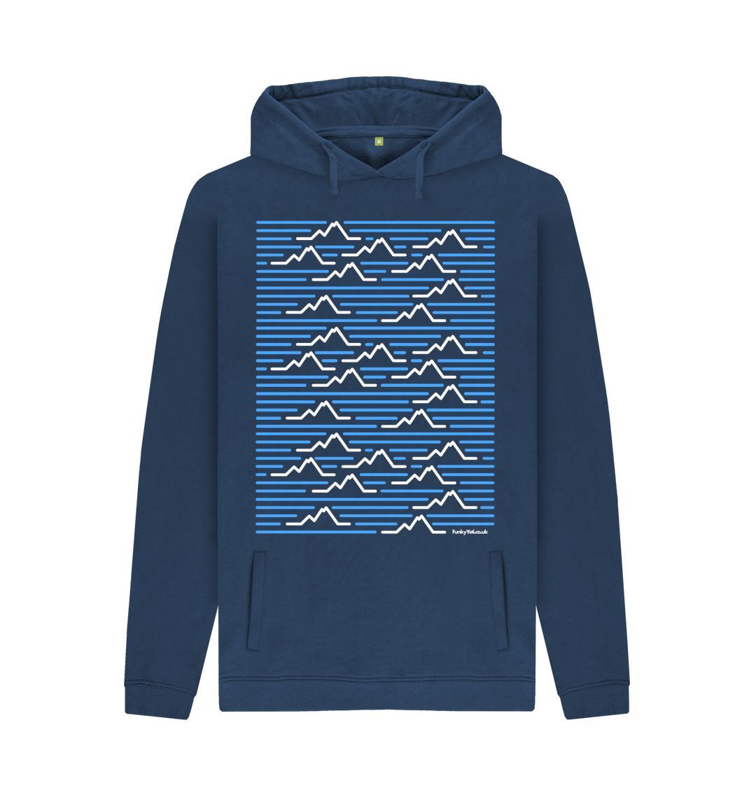 Navy Men's Mountain Range Organic Pullover Hoodie - Sky Blue