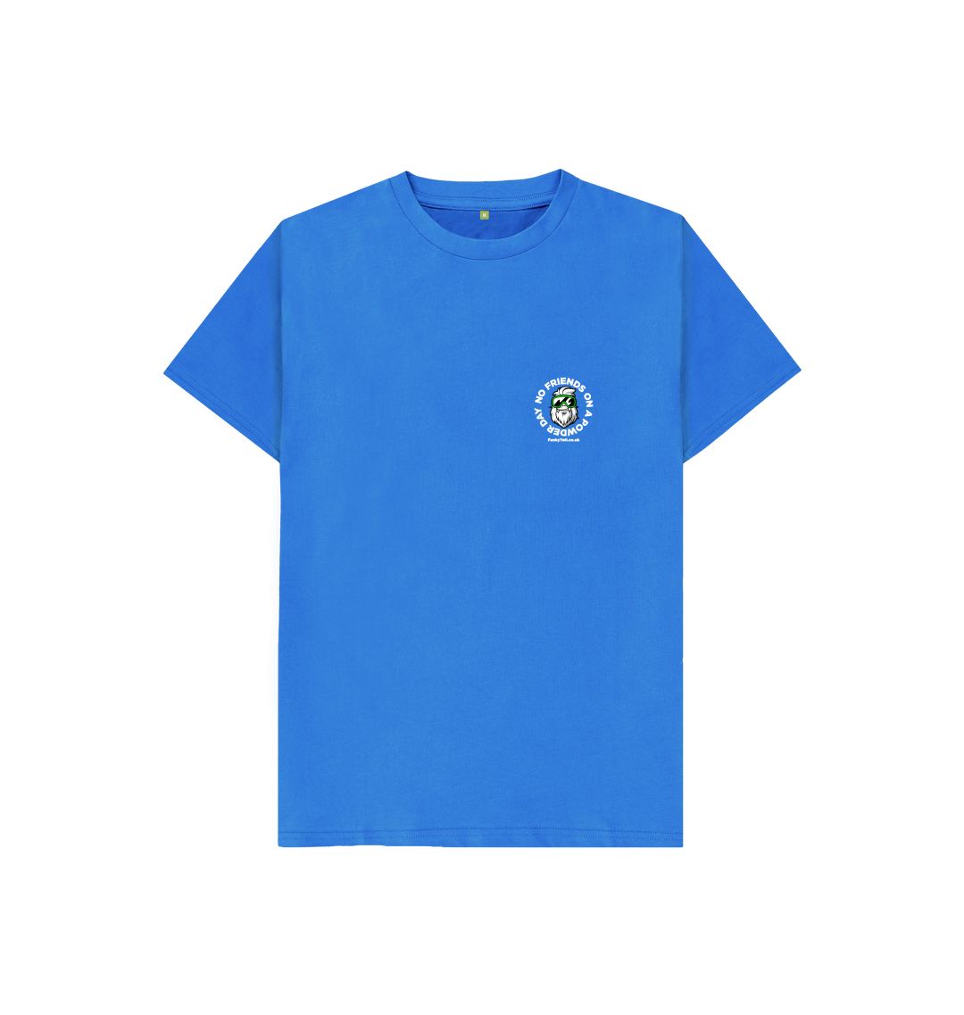 Bright Blue Funky Yeti Kids Tee - No Friends On A Powder Day