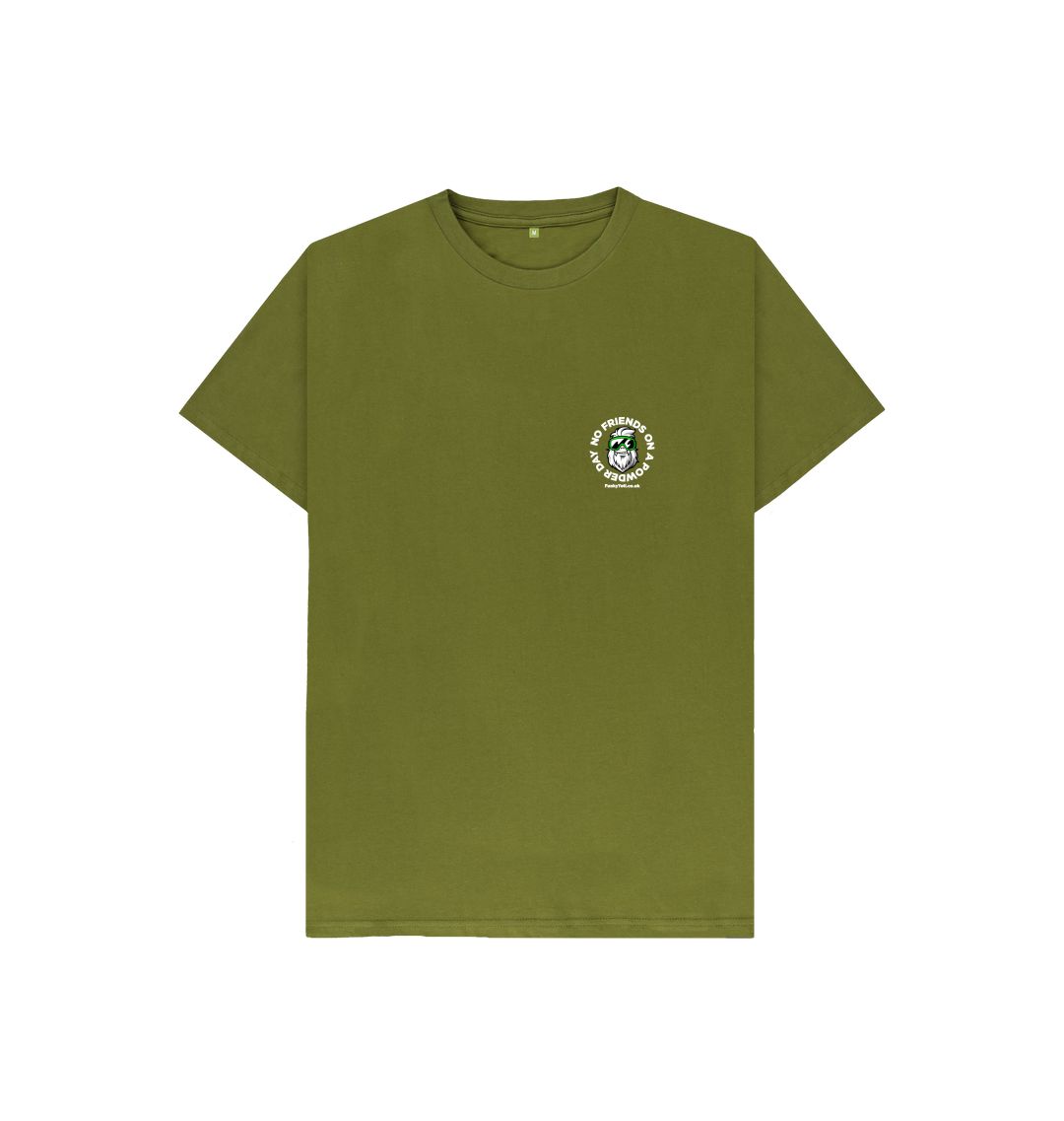 Moss Green Funky Yeti Kids Tee - No Friends On A Powder Day