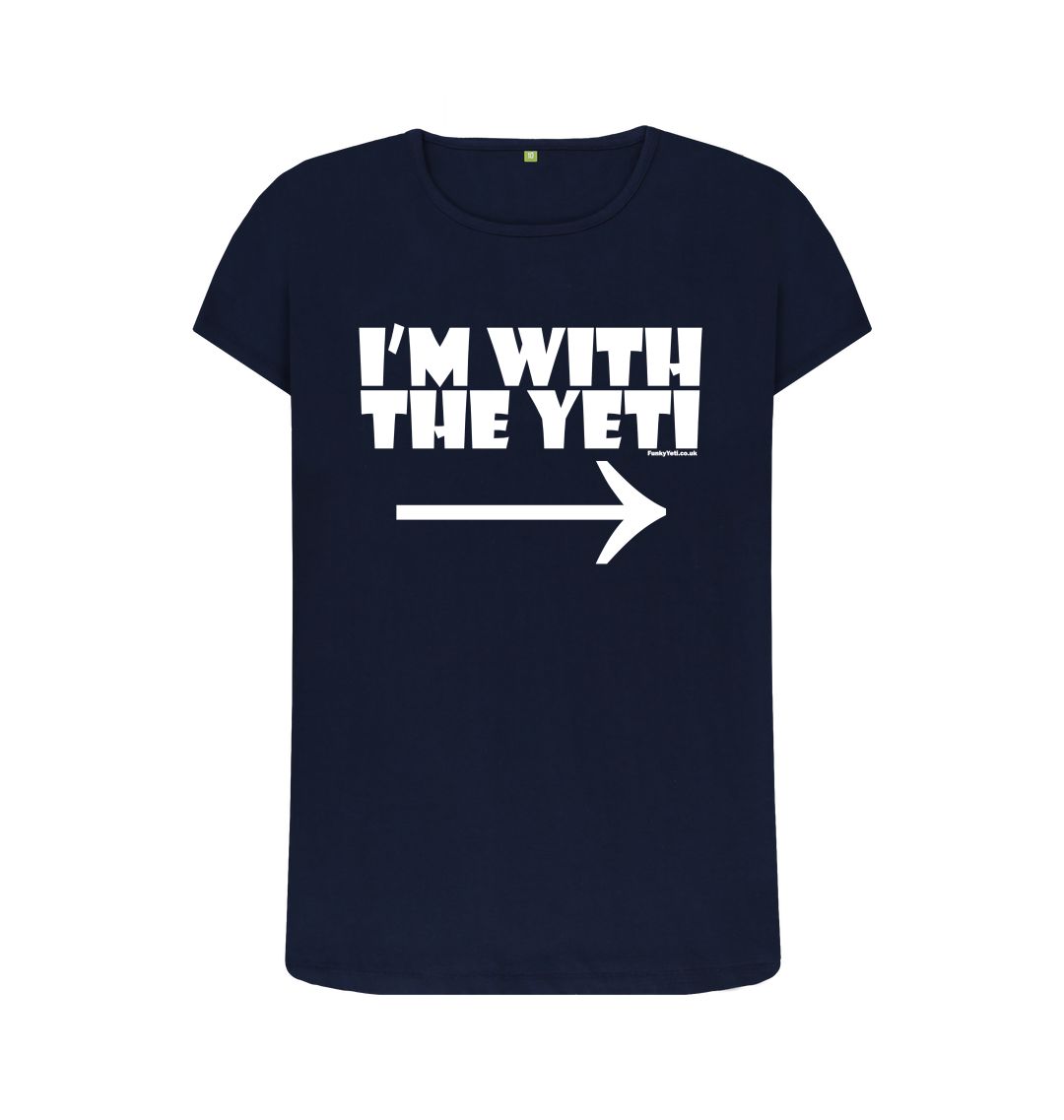 Navy Blue Funky Yeti Women's Tee - I'm With The Yeti