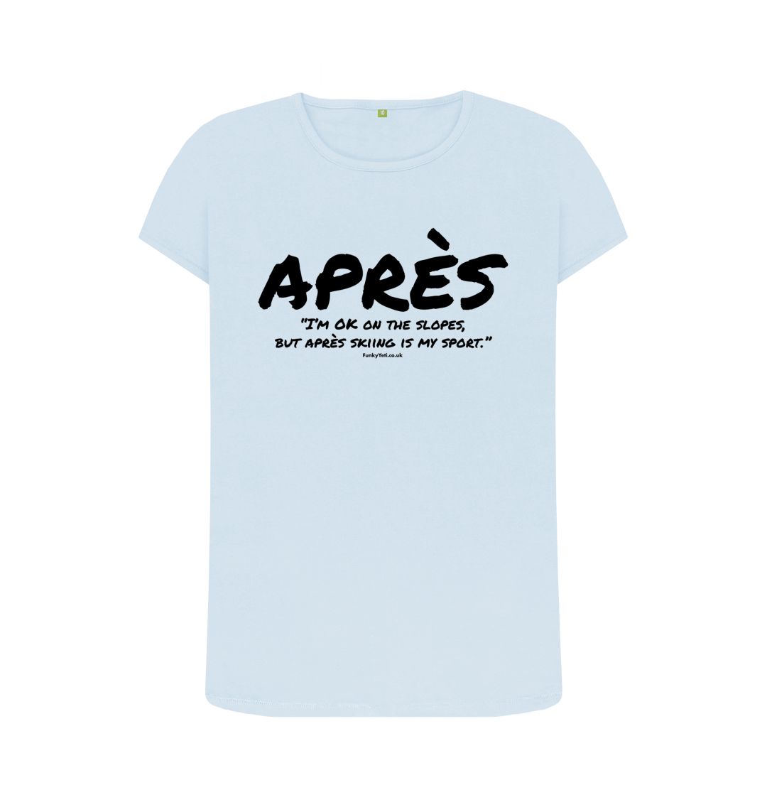 Sky Blue Women's Apres Ski Organic Tee - Black