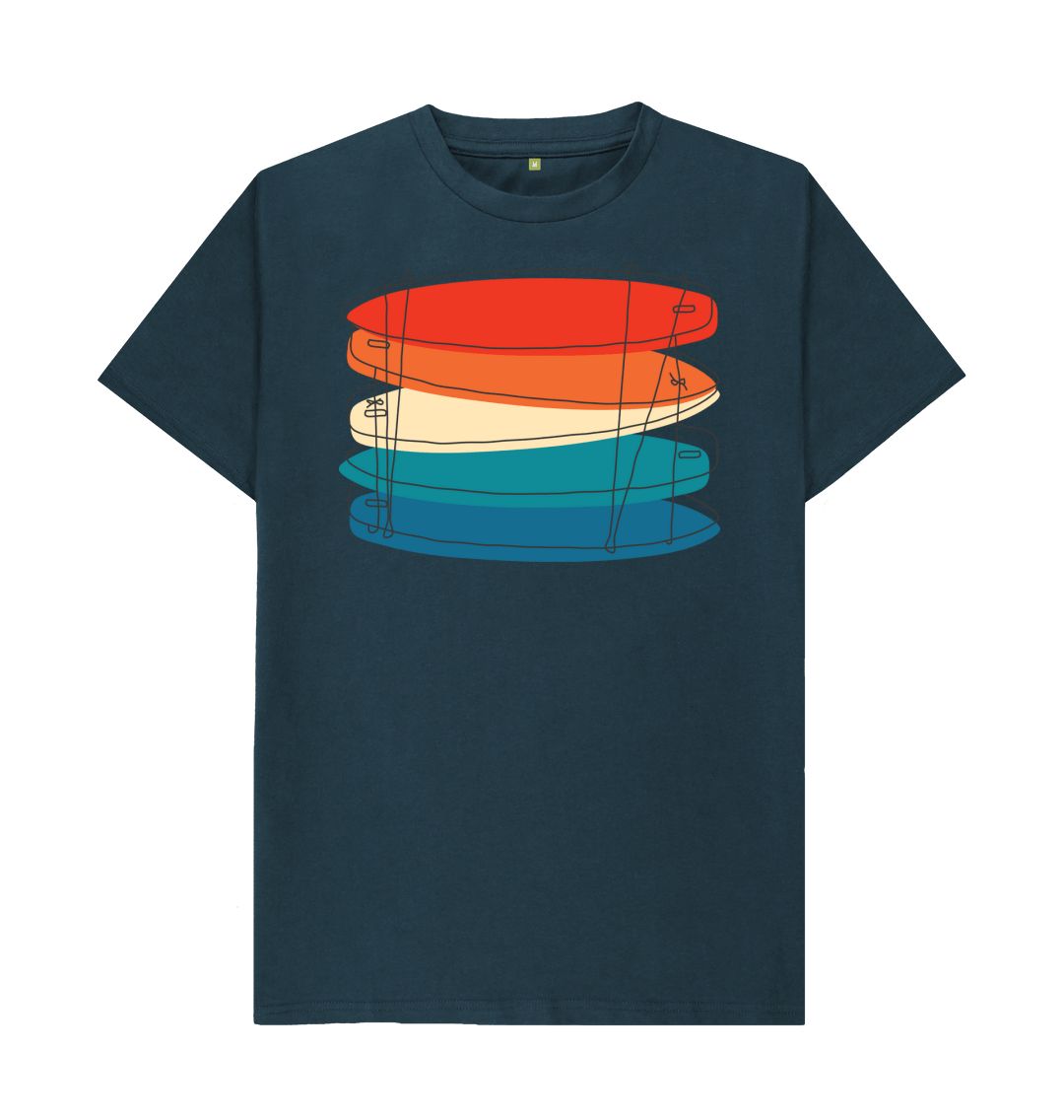Denim Blue Men's Surf Quiver Organic Tee