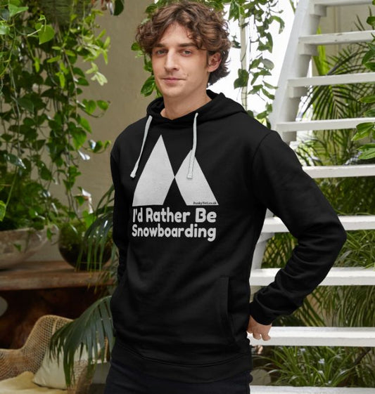 Men's I'd Rather Be Snowboarding Organic Pullover Hoodie