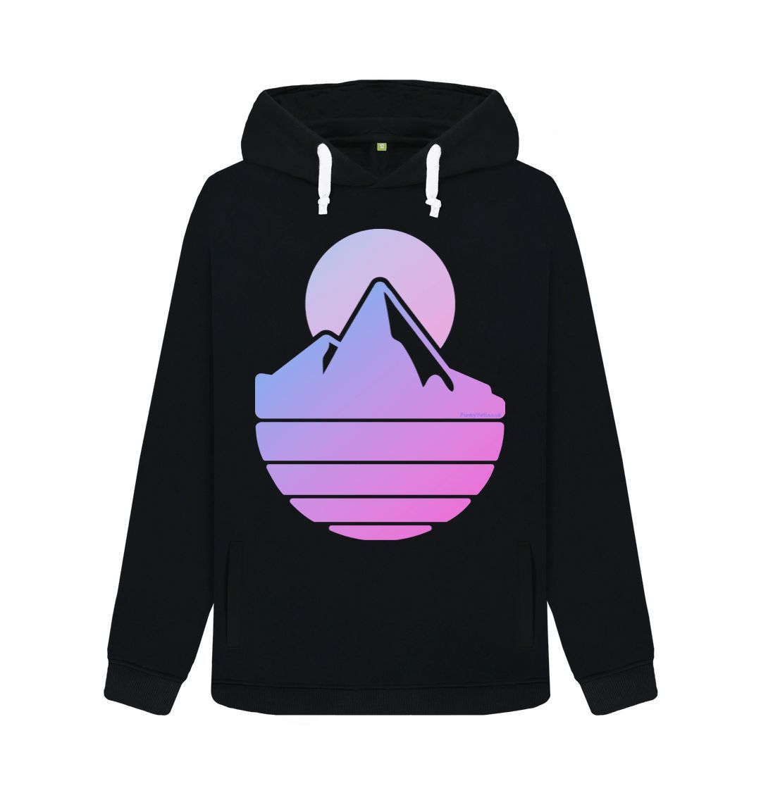 Black Women's Majestic Mountain Organic Pullover Hoodie