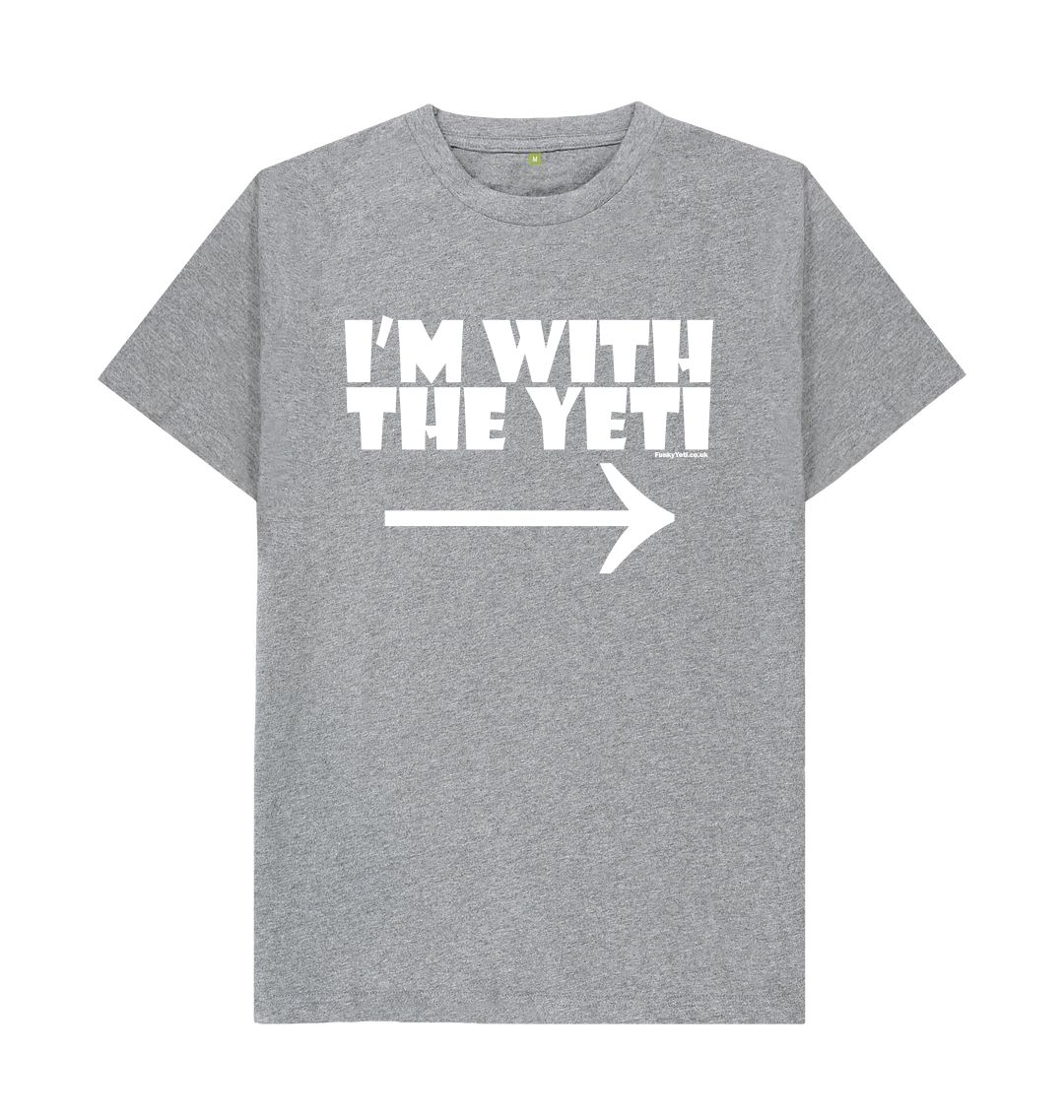 Athletic Grey Funky Yeti Men's Tee - I'm With The Yeti