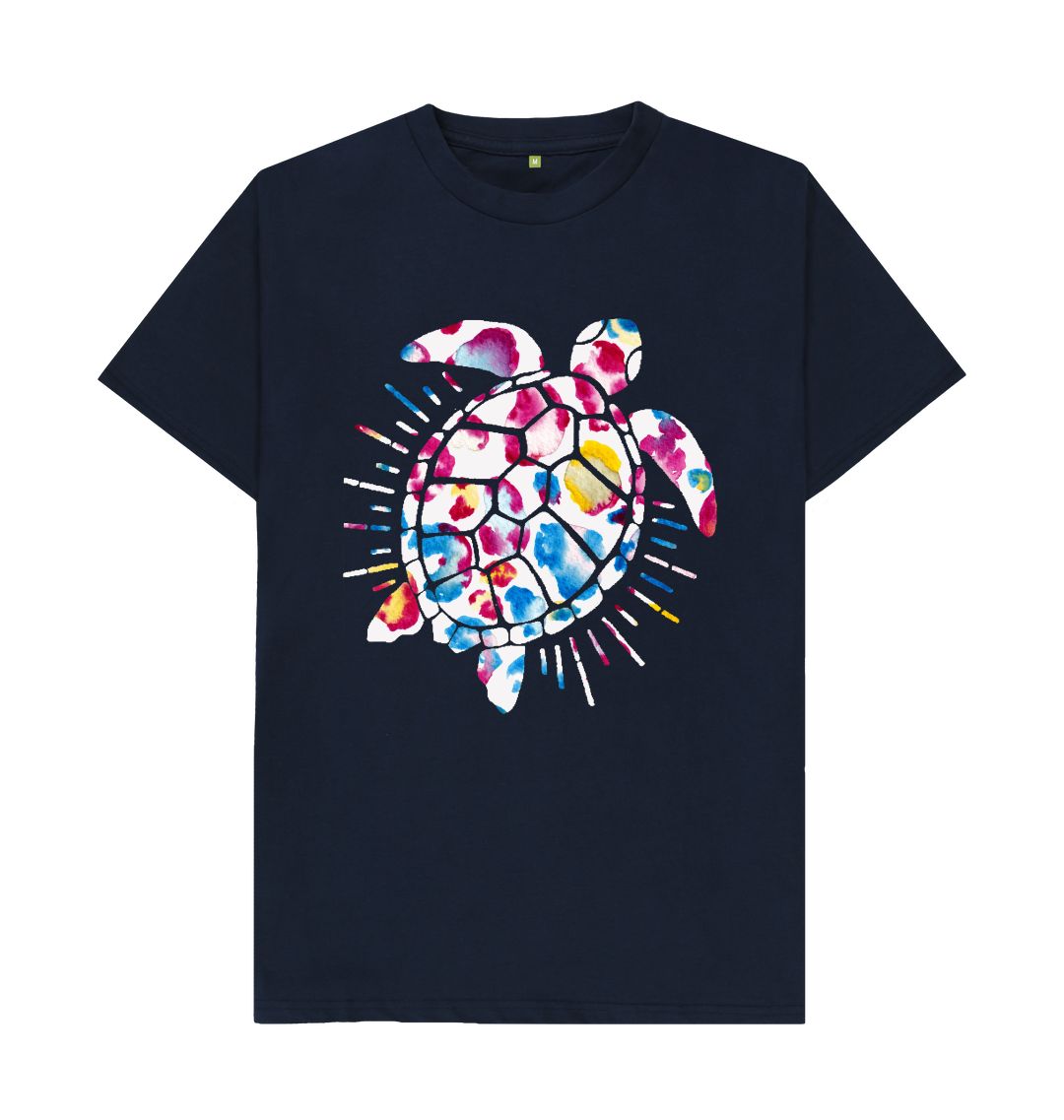 Navy Blue Men's Blotchy Turtle Organic Tee