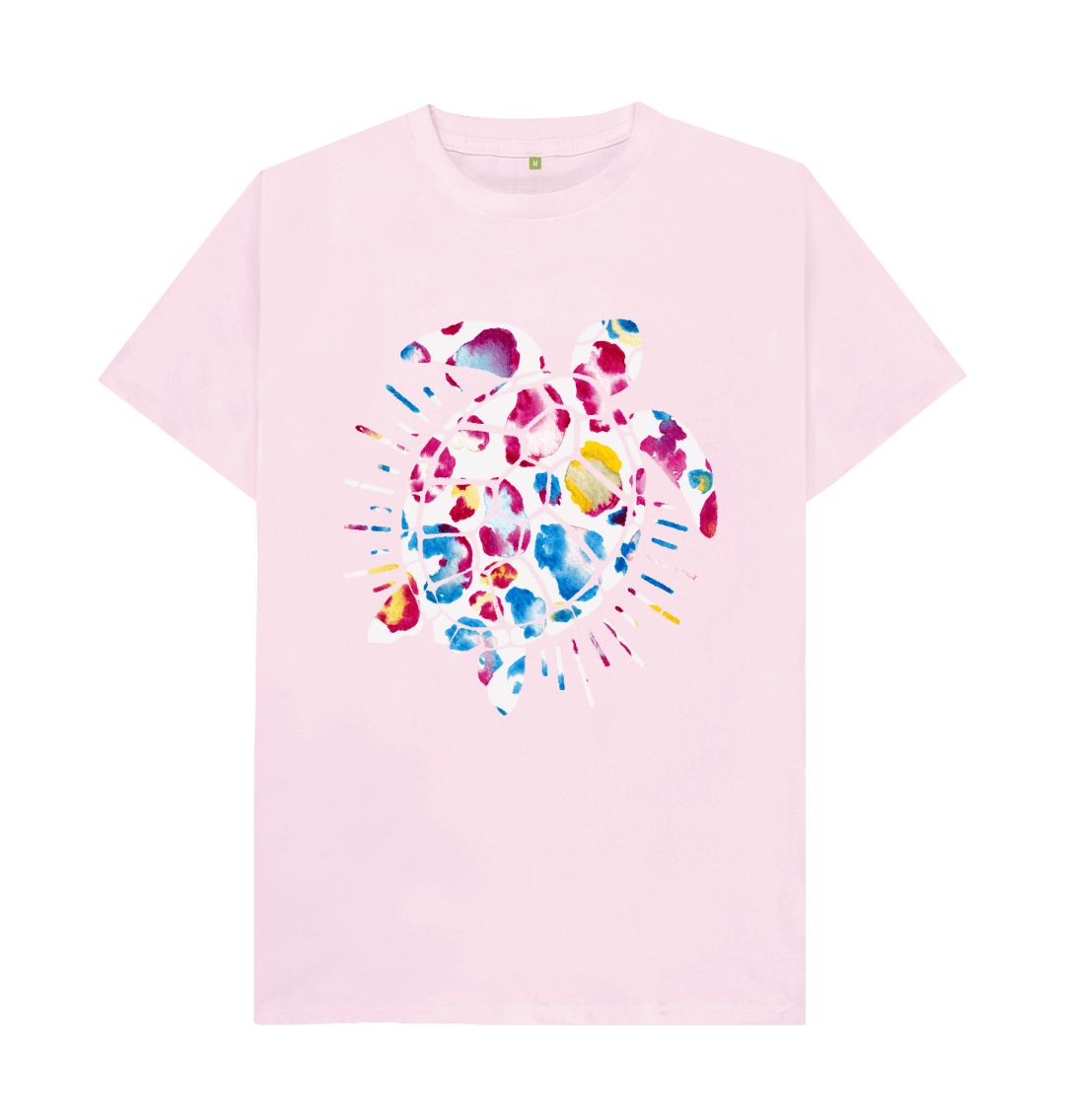 Pink Men's Blotchy Turtle Organic Tee