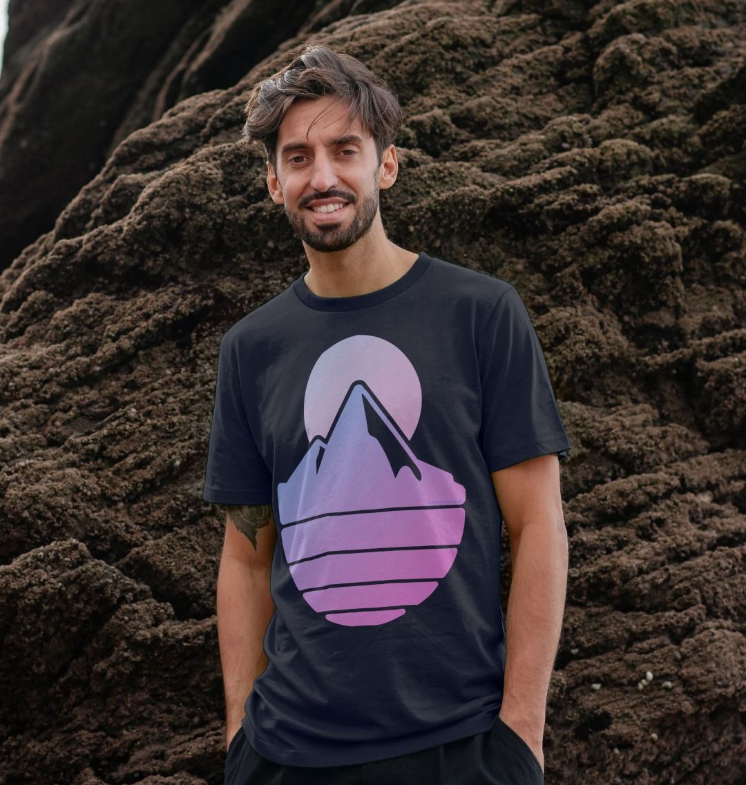 Navy Blue Men's Majestic Mountain Organic Tee