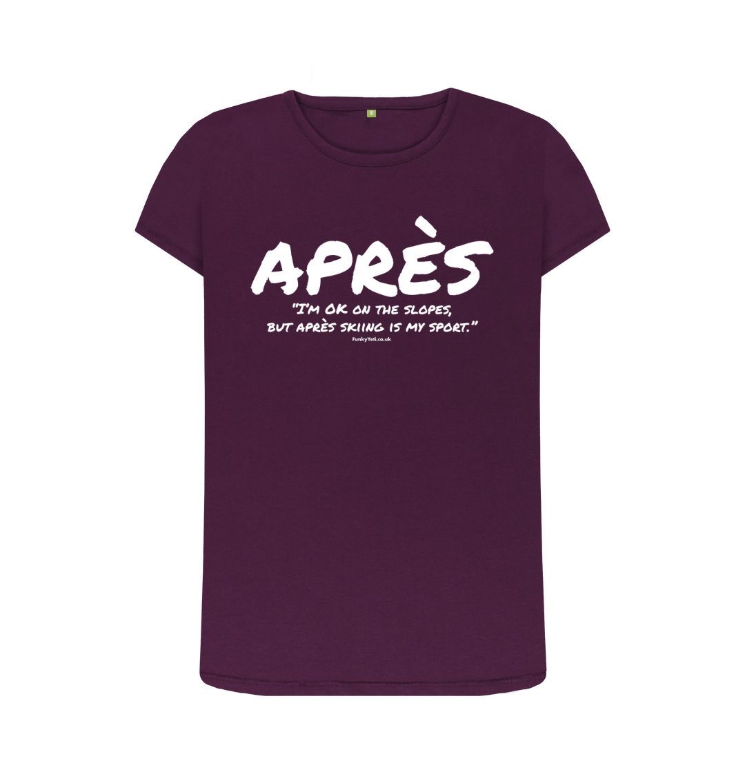 Purple Women's Apres Ski Organic Tee - White