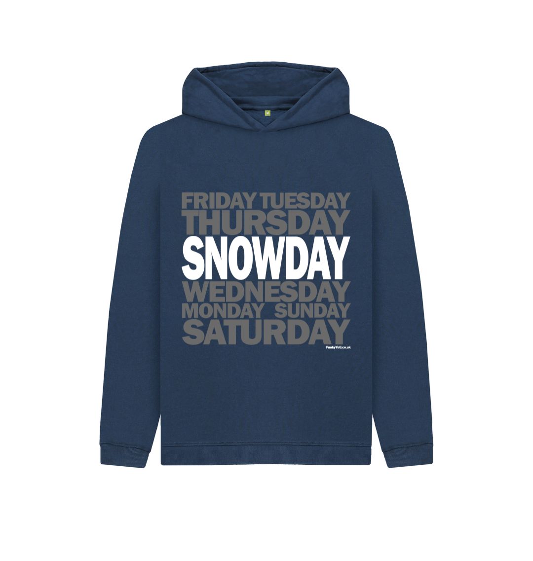 Navy Blue Kid's Snowday Organic Pullover Hoodie