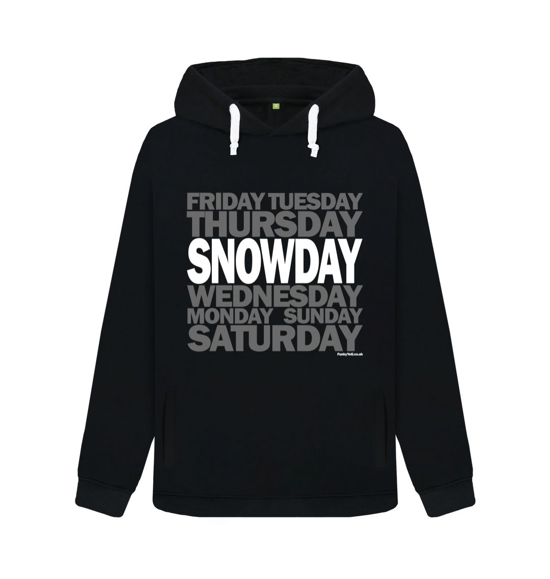 Black Women's Snowday Organic Pullover Hoodie