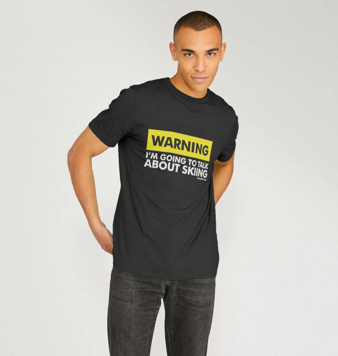 Men's Warning, Skier! Organic Tee