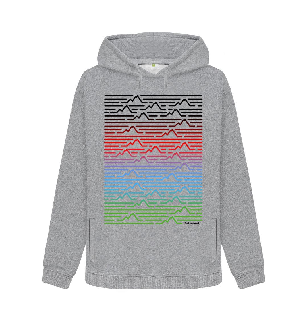 Light Heather Women's Mountain Range Organic Pullover Hoodie - Piste Colours